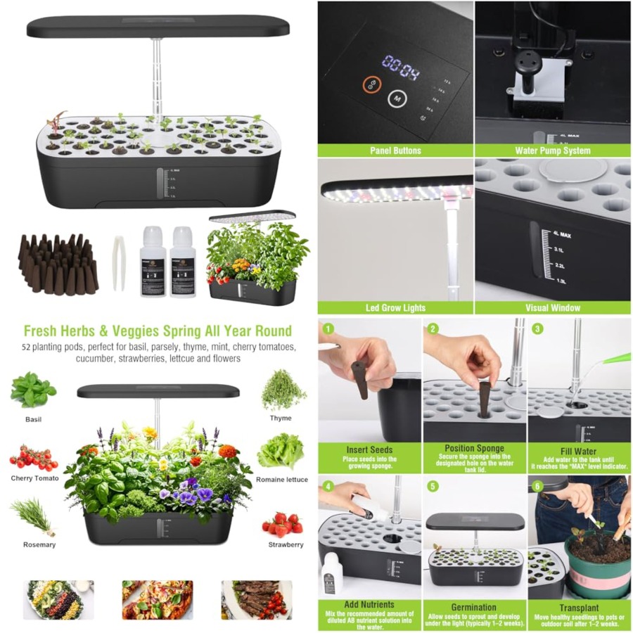 Smart Garden Herb - 52 Pods Hydroponics Growing System Kit,