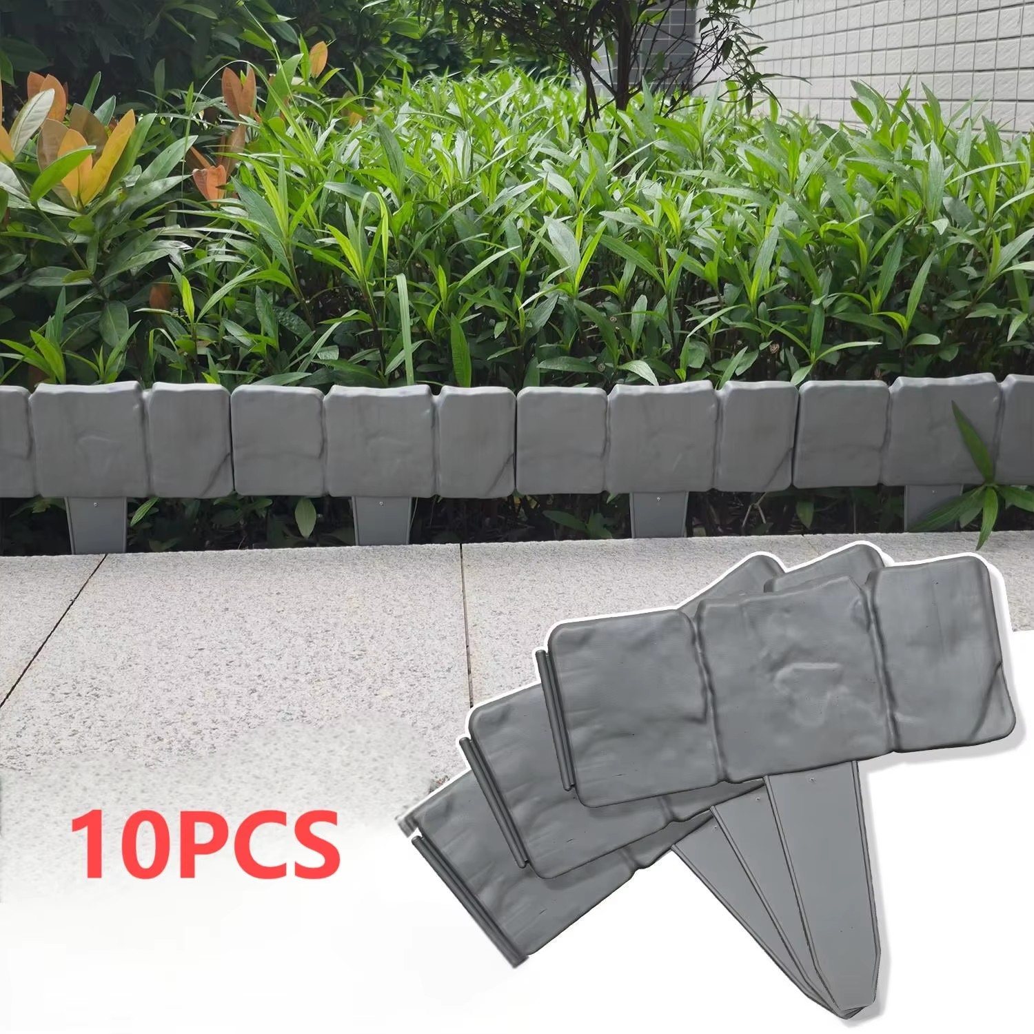 Smart Garden Edging - 10pcs Plastic Garden Edging Border, Imitation