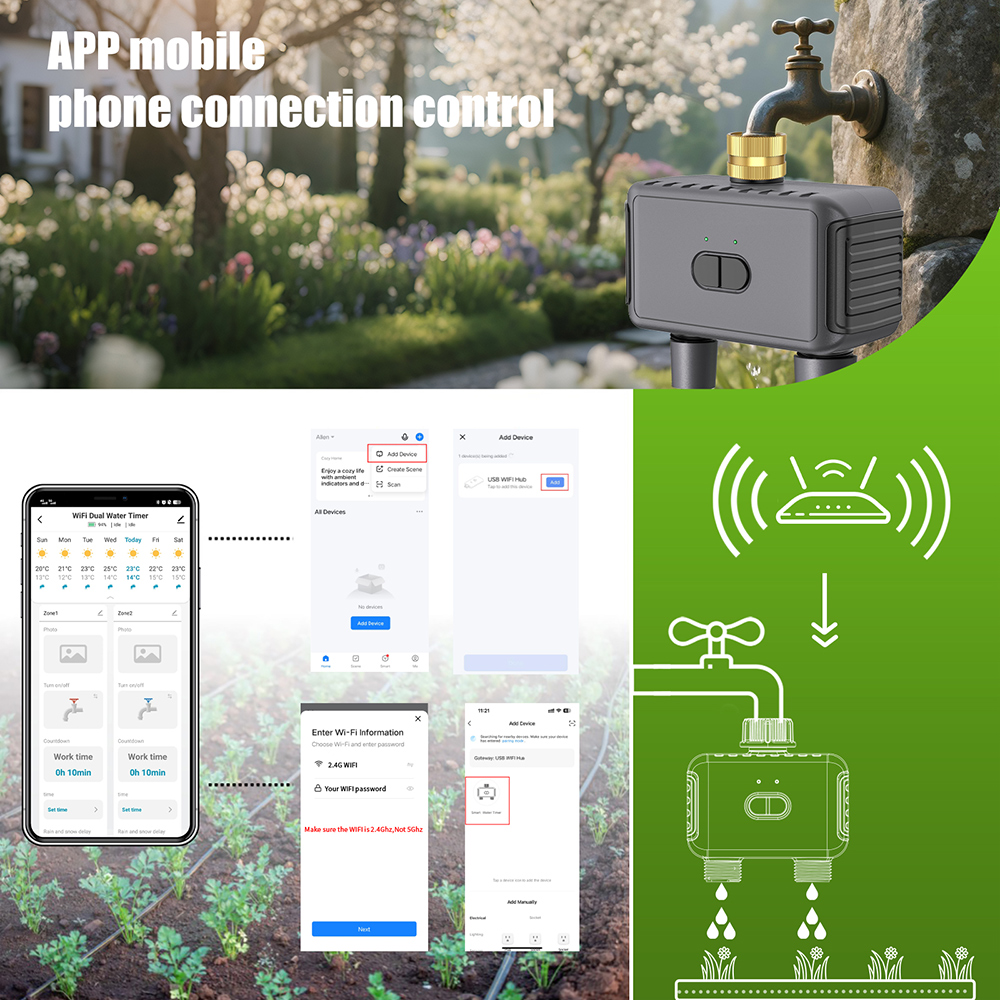 Wifi Automatic Water Timer Dua - Smart Garden Kitchen ulasan dan harga