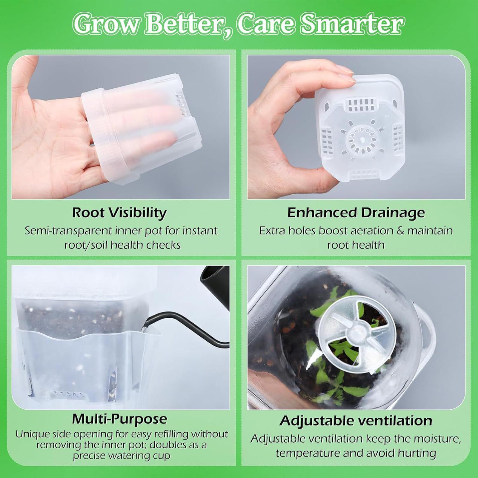 Self Watering Plant Pots 12 Pi - Smart Garden Domes ulasan dan harga