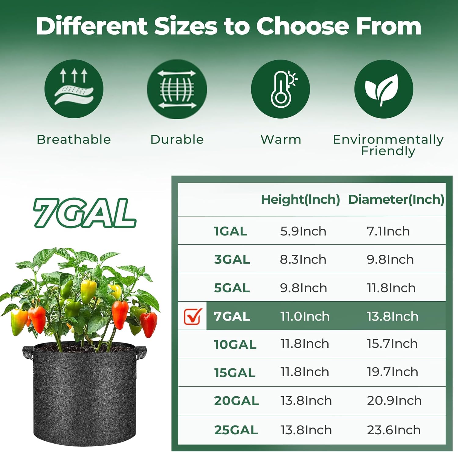 7 Gallon Fabric Plant Grow Bag - Smart Garden Domes ulasan dan harga