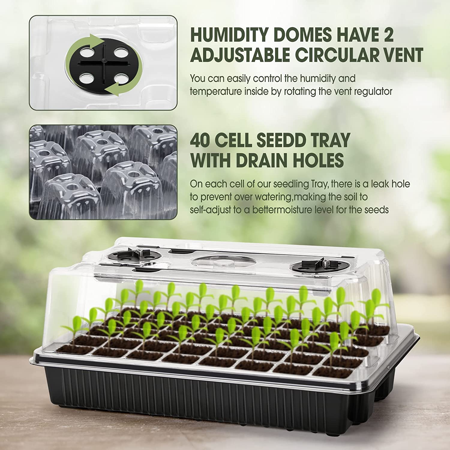 1 Set, Seed Starter Trays With - Smart Garden Domes ulasan dan harga
