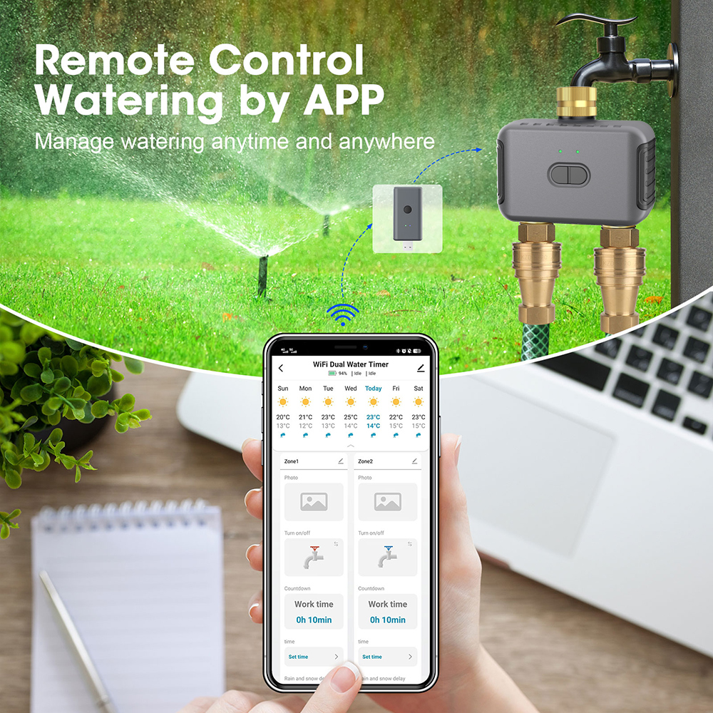 Tuya 2 Zone Watering Timer Gar - Smart Garden Kitchen ulasan dan harga
